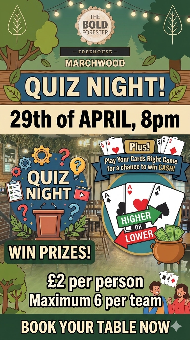 Quiz Night at The Bold Forester, Marchwood